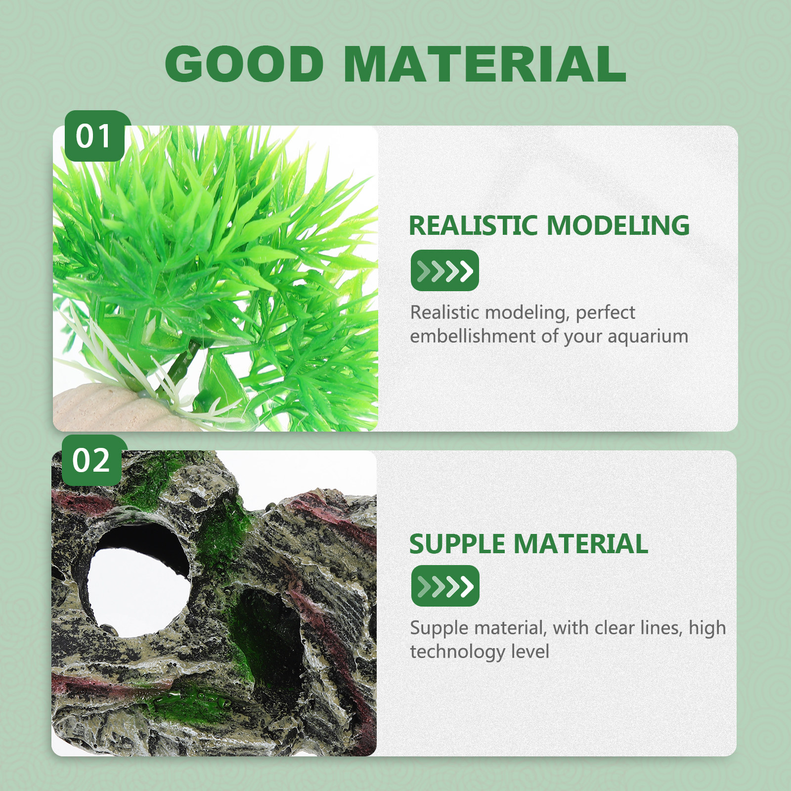 Planted Aquarium Tank Kit - 1Set Natural-Looking Fake Aquatic Plant Decor