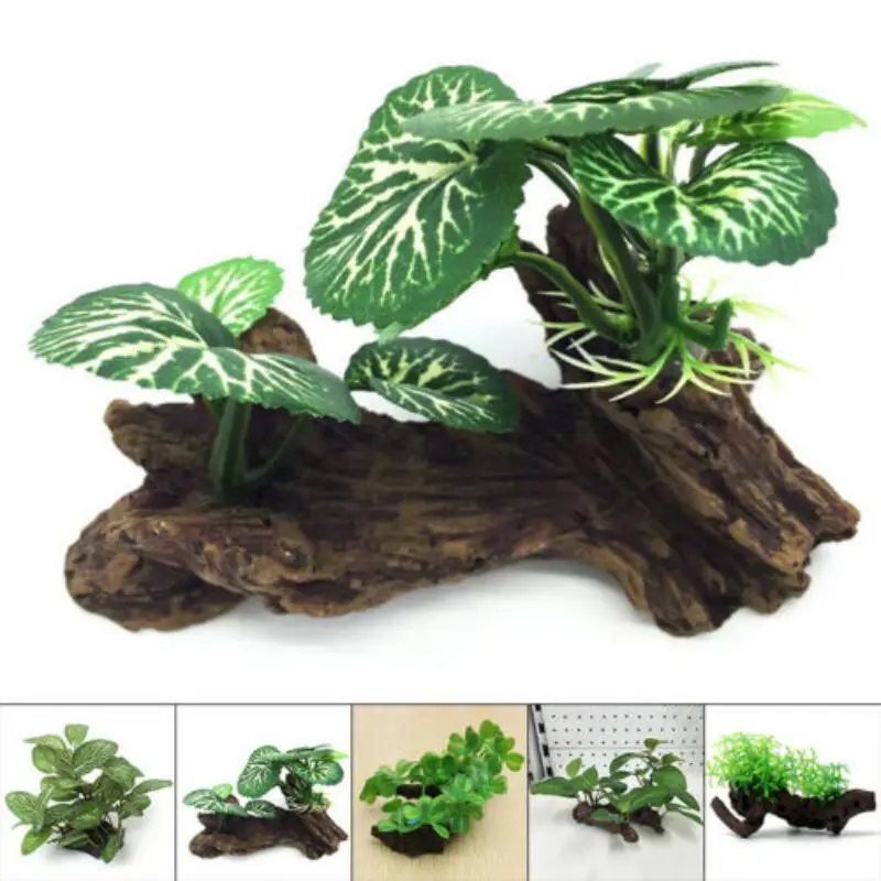 Plastic Artificial Turtle Tree - Planted Aquarium With Driftwood avaliação e preço