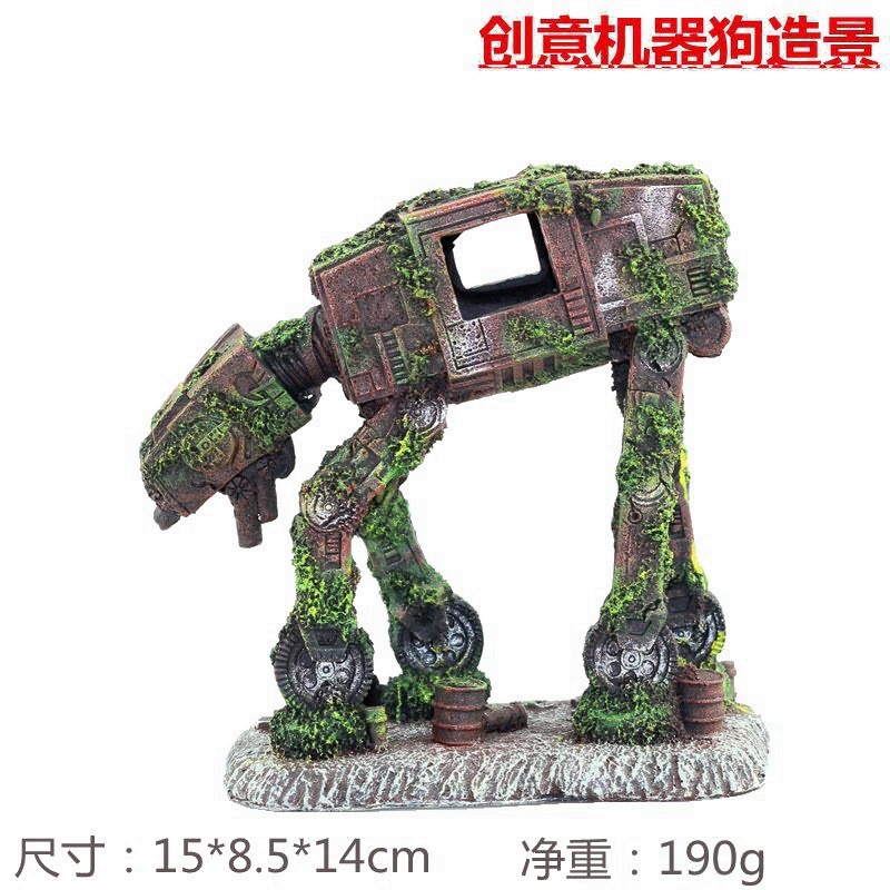 Ornament Resin Robotic Dog Aqu - Planted Aquarium With Driftwood avaliação e preço
