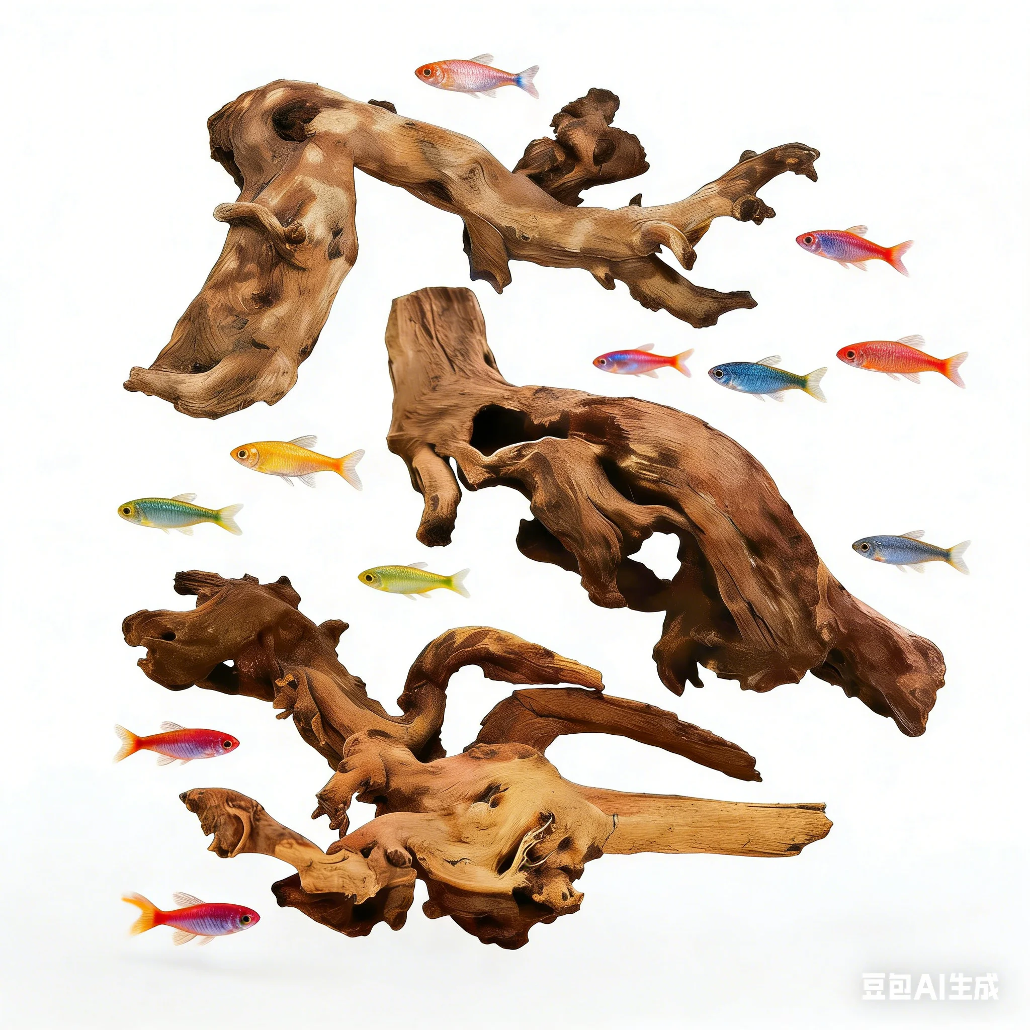 New Natural Small Tree Trunk D - Planted Aquarium With Driftwood avaliação e preço