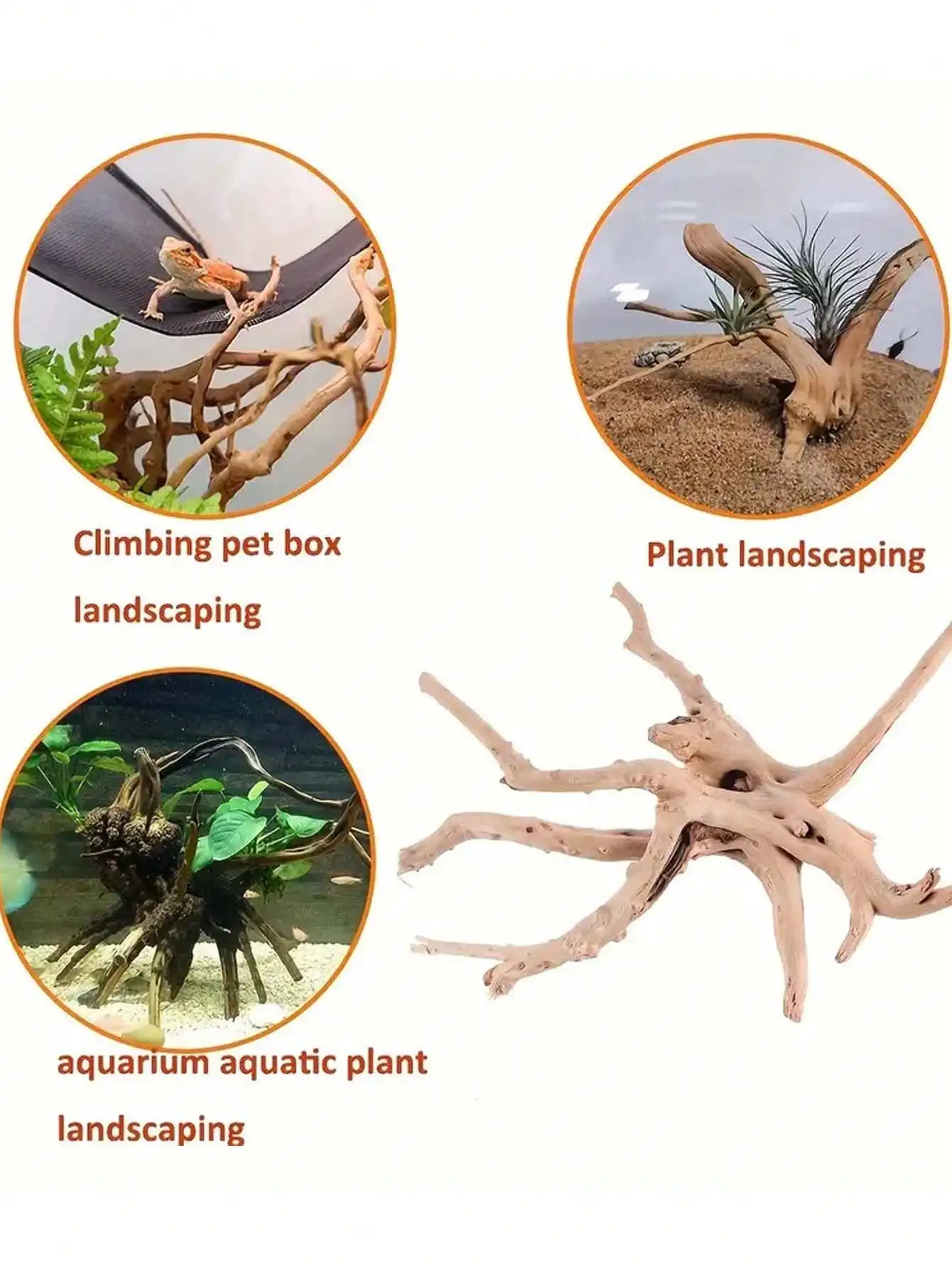 New Natural Small Tree Trunk D - Planted Aquarium With Driftwood avaliação e preço
