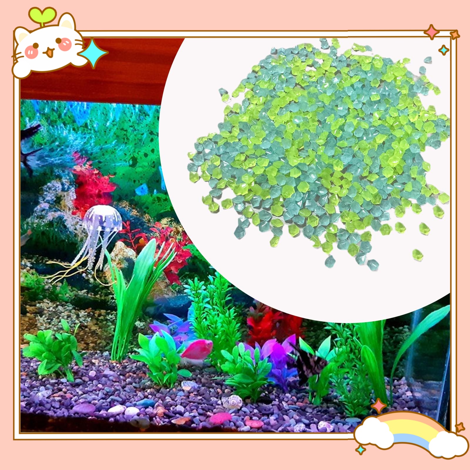 3-5mm Glow in A Dark Pebbles S - Aquarium Planted Sand avaliação e preço