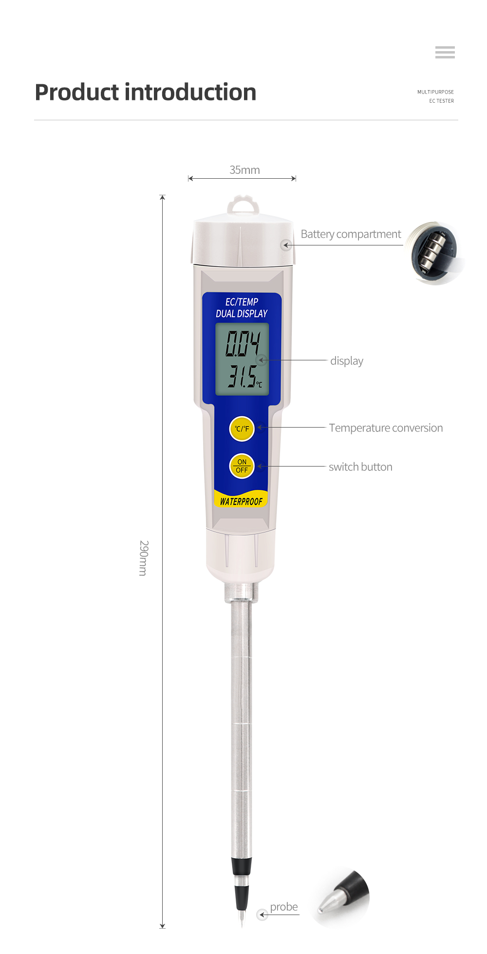 EC-315 2 in 1 Soil EC Tester M - Aquarium Plant Lab avaliação e preço