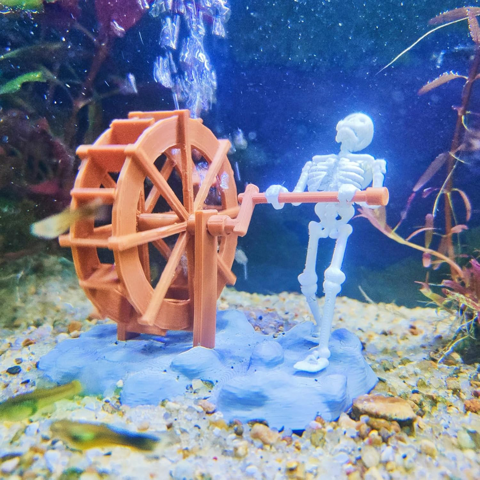 Skeleton Waterwheel Creative U - Aquarium Planting Ideas avaliação e preço